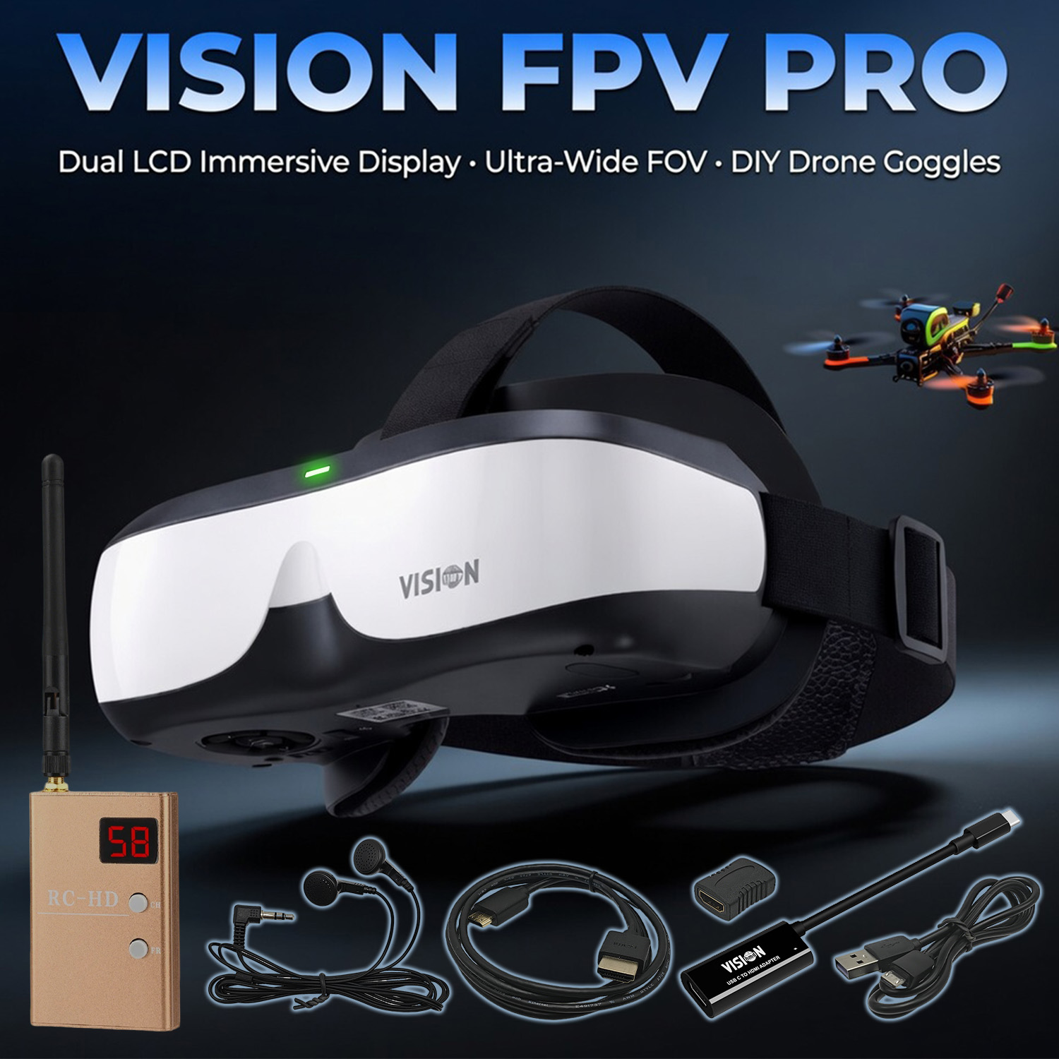 FPV Goggles, Head-Mounted Disp - Skyzone Sky04O Pro Fpv Goggles review and price